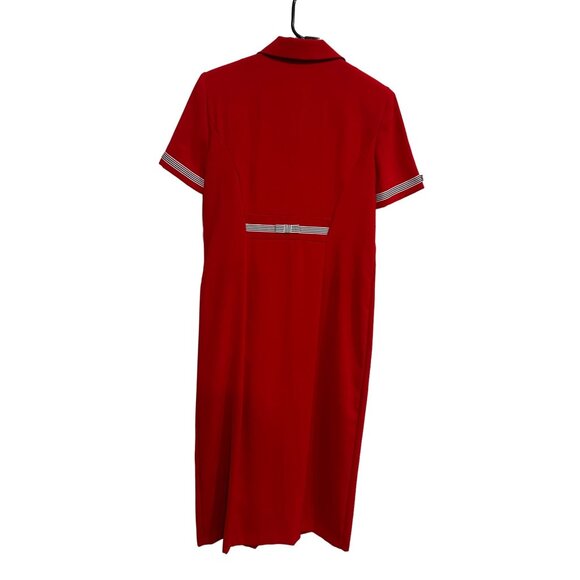 Vintage Miss Dorby Petite Red Short Sleeve Button Down Collared Dress SZ 10 P - Picture 2 of 9